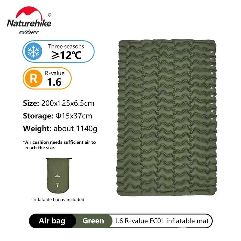 Naturehike-colchón inflable para acampar, colchoneta de aire ultraligera para dormir al aire libre, cama plegable para senderismo