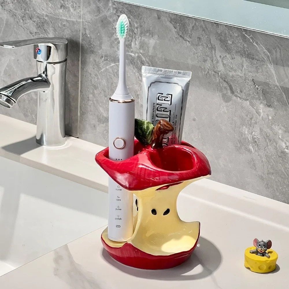 

Керамический держатель для зубных щеток с 3/4 отверстиями, водонепроницаемая компактная стойка для кистей для макияжа, милая нескользящая стойка для хранения зубных щеток