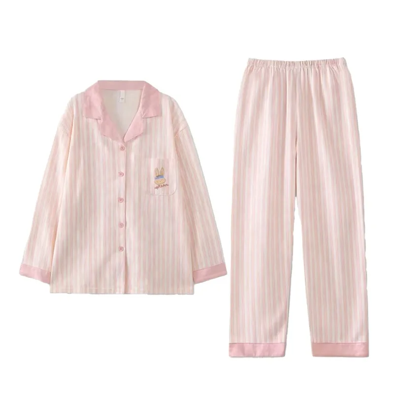 Damen-Pyjama in Übergröße, süßes, modisches Pyjama-Set mit Aufdruck, 2-teilig, Reverskragen, Neu Frühjahr 2026, Oversized Loungewear für Damen – Detail 8