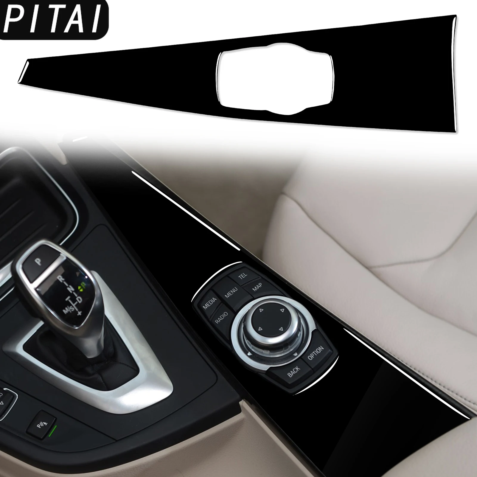 For BMW 3 4 Series F30 2013-2017 3GT F34 F33 F34 F36 2014-2018 Piano Black Center Console Multimedia Panel Trim Car Sticker