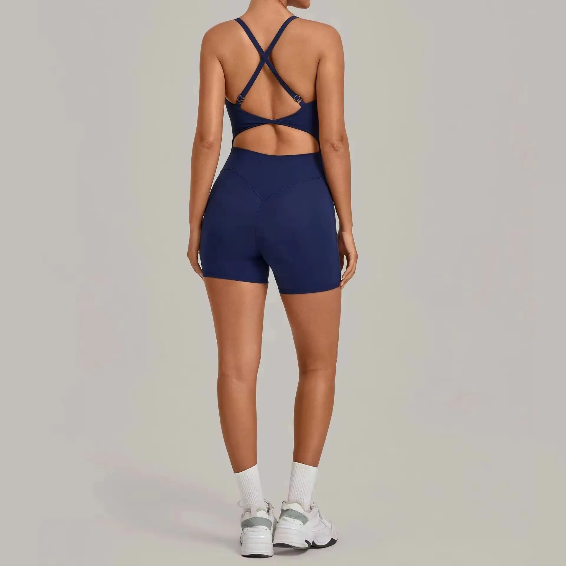 Yoga Boilersuit Sleeveless Women's Sportswear Gym Jumpsuits Workout Clothes High-intensity Fitness One-piece Skin-tight Garment