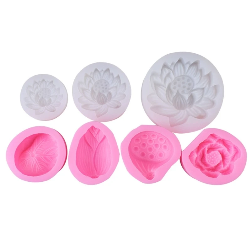 

Handmade-Soap Mold 3D Lotus-Flower Aromatherapy-Candle Silicone Mold DIY Art