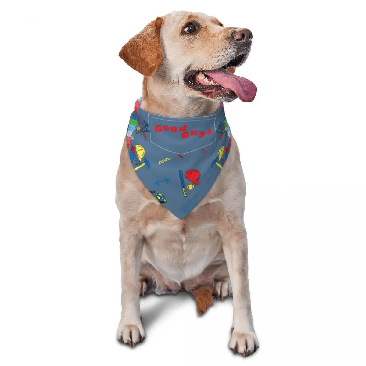 Good Guys Child's Play Chucky Pet Bandanas Killer Doll Overalls Pet Scarf Decoration Pet Triangle Bib For Dog Cat
