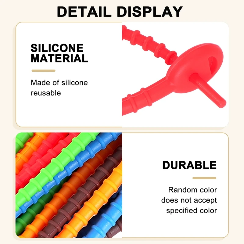 Силиконовые кабельные стяжки, прочные стяжки на молнии, зажимы для уплотнения сумок, кабельные стяжки, стяжки для хлеба, резиновые стяжки для дома и офиса