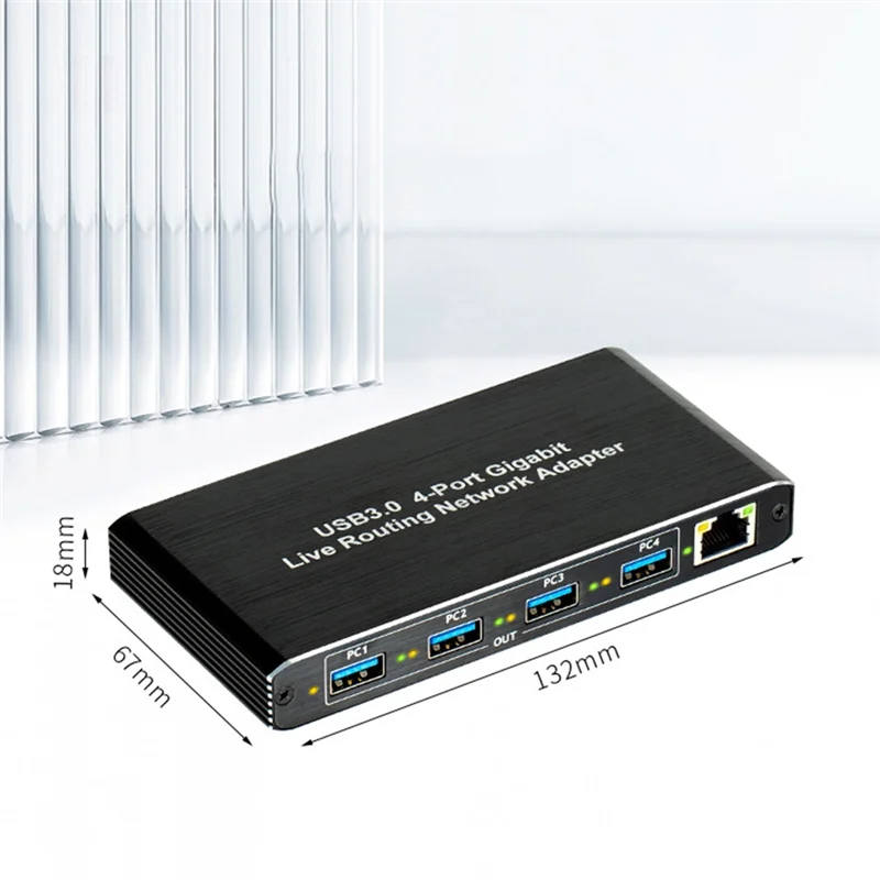 -A03R USB3.0 Gigabit Network Adapter Plug And Play Driver-Free 4-Port Gigabit RJ45,For Computers, Live Streaming Equipment