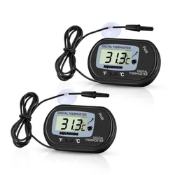 2/4pcs Fish Tank Thermometer with Suction Cup Temperature Sensor LCD Digital Aquarium Water Temp Detector Aquatic Tool