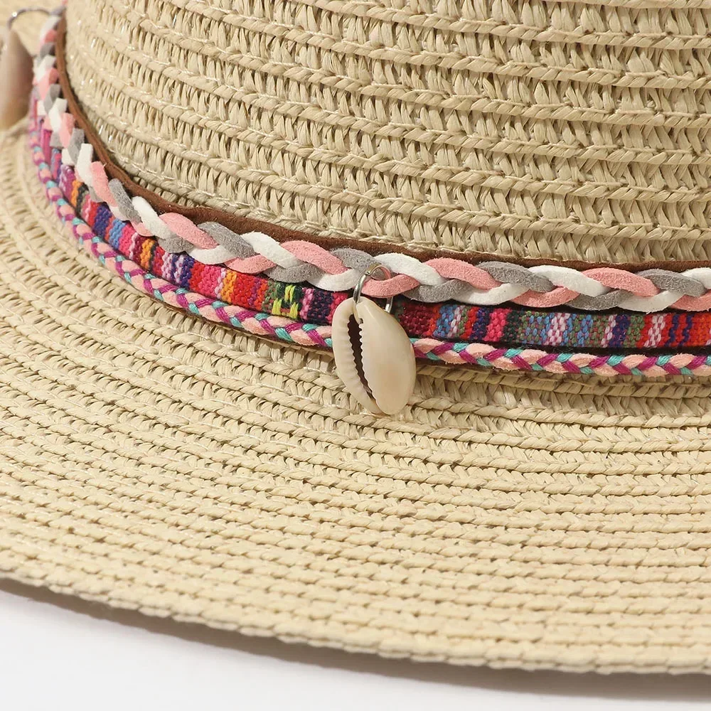 

New Fashion Women's Pointed Straw Sun Hat UV Protection Wide Brim, Boho Elegant Beach Vacation Hat for Outdoor Summer
