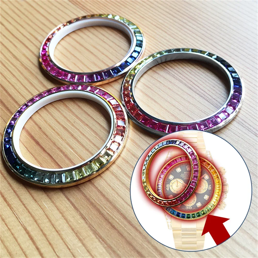 

Rainbow Watch Bezel Inserts Fit for Rolex Daytona 40mm Watch upgrade modification parts