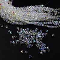 3/4mm Glass Crystal Bicone Shaped Loose Beads White Illusion DIY Handmade Accessories Bracelet Earring Making