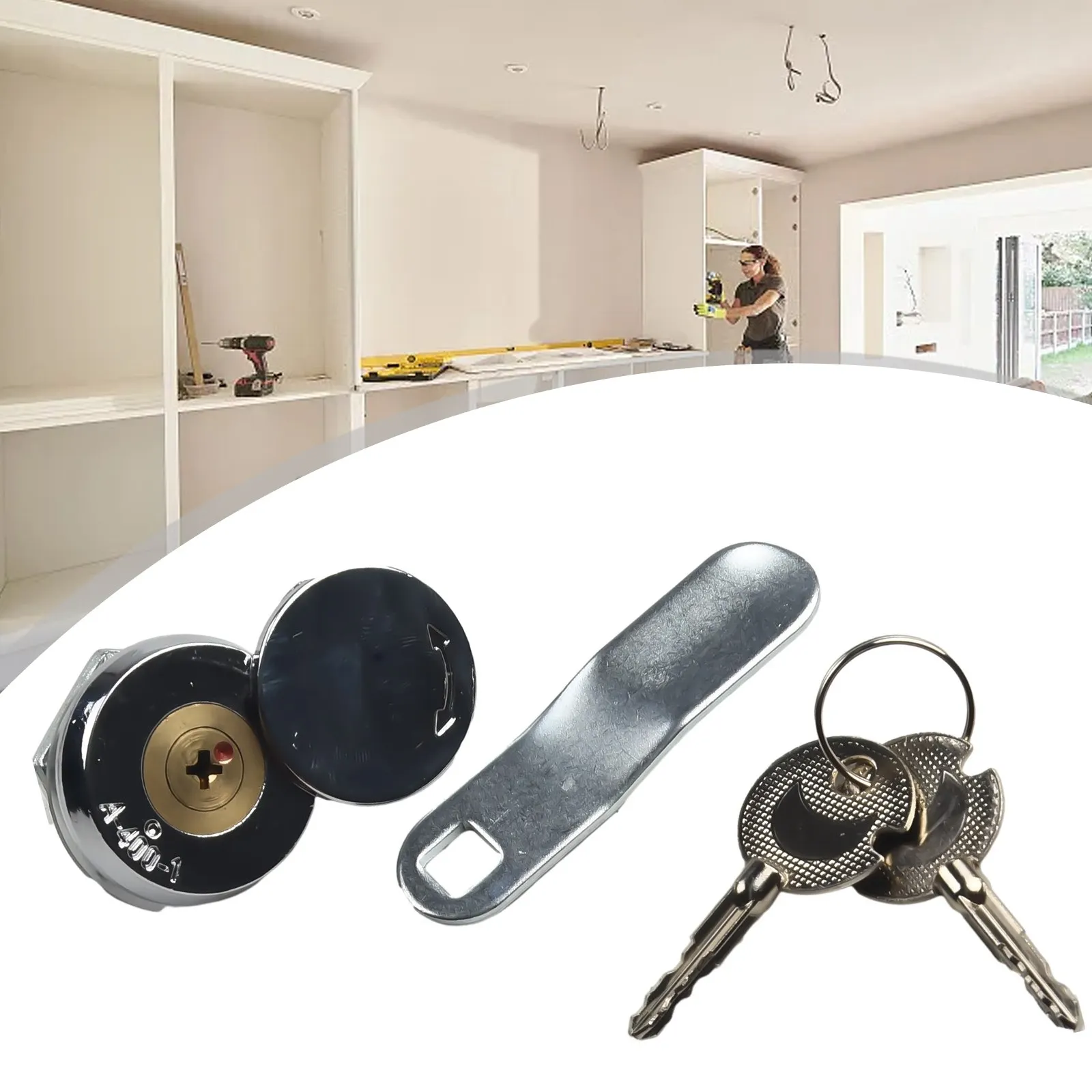 Cam Lock Padlock Door Lock Lock Cylinder With Cover With 2 Keys 22 X 16mm Aluminum Alloy Cabinet Mailbox Drawer Cupboard