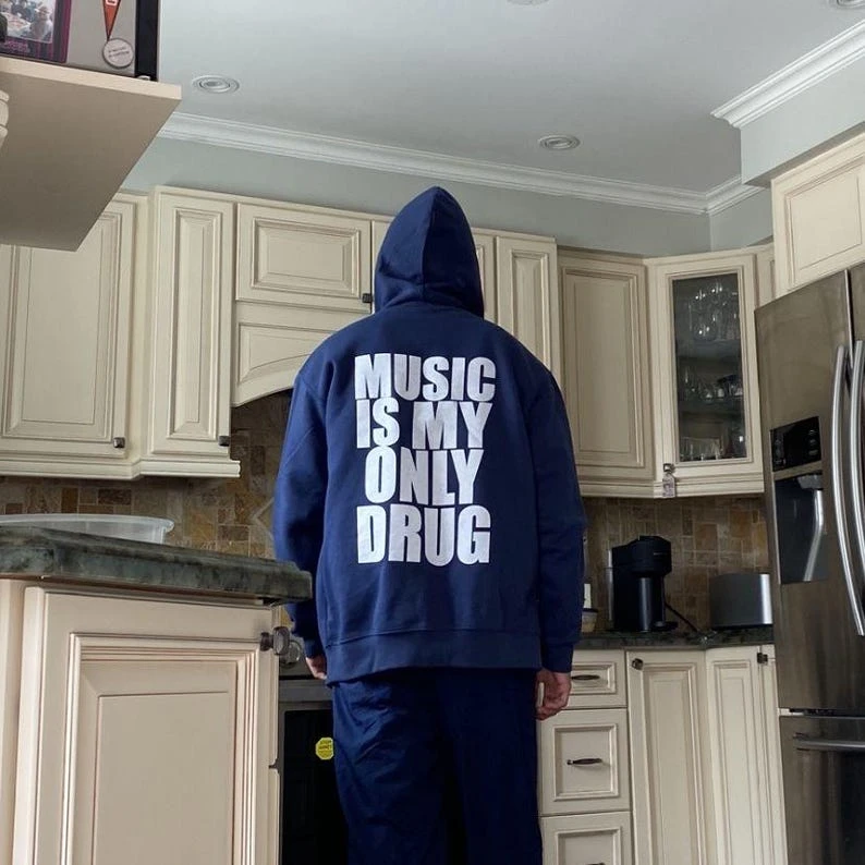 Musicis My Only Drug hoodies New Model Oversized Unisex personality Clothes Fleece warm Casual Print hot product Y2k Short soft