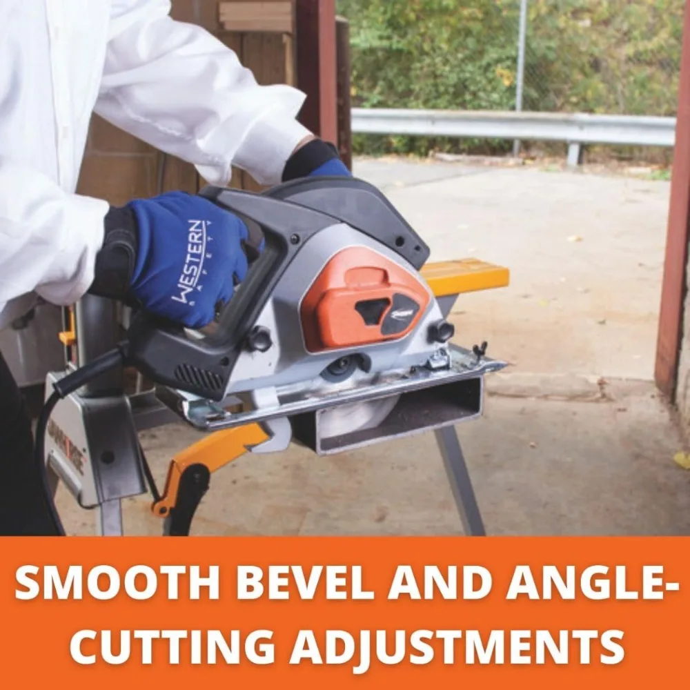 Sega da taglio per metalli da 7 1/4 di pollice ad alte prestazioni con motore da 1400 W, guida laser, collettore di chip e funzionalità di avvio graduale per precisione