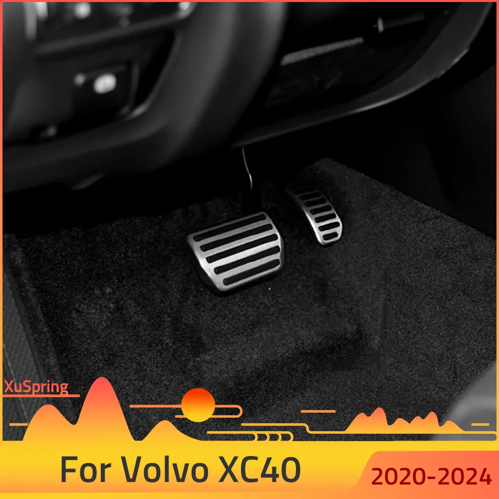 

2Pcs Car Refit AT Accelerator Gas Pedals for Volvo XC40 2020-2024 Oil Footrest Plate Clutch Throttle Brake Treadle Accessories