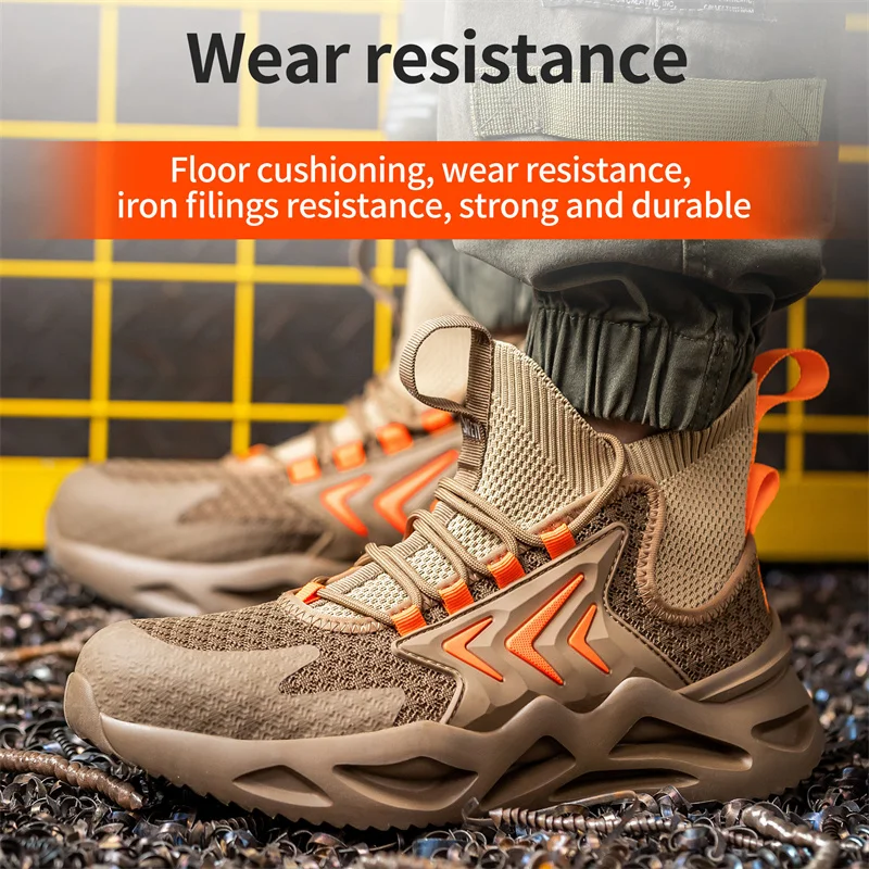 New 2022 Work Security Boots For Men Footwear Construction Male Sneakers Steel Toe Working Shoes Indestructible Safety Boots