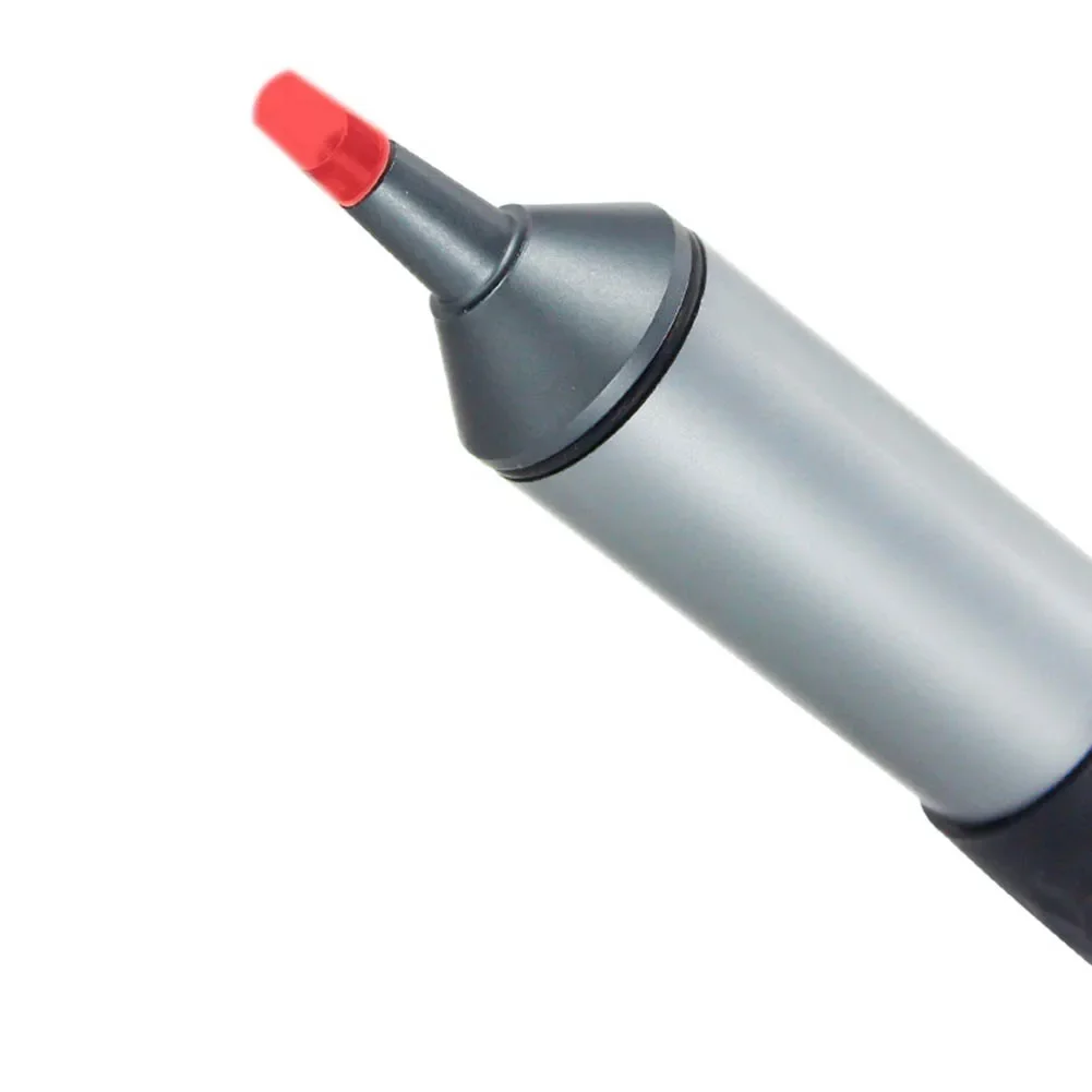 Solder Sucker with Red Cap Safety Release Valve to Discharge Pressure After Use in Electronic Maintenance Tasks