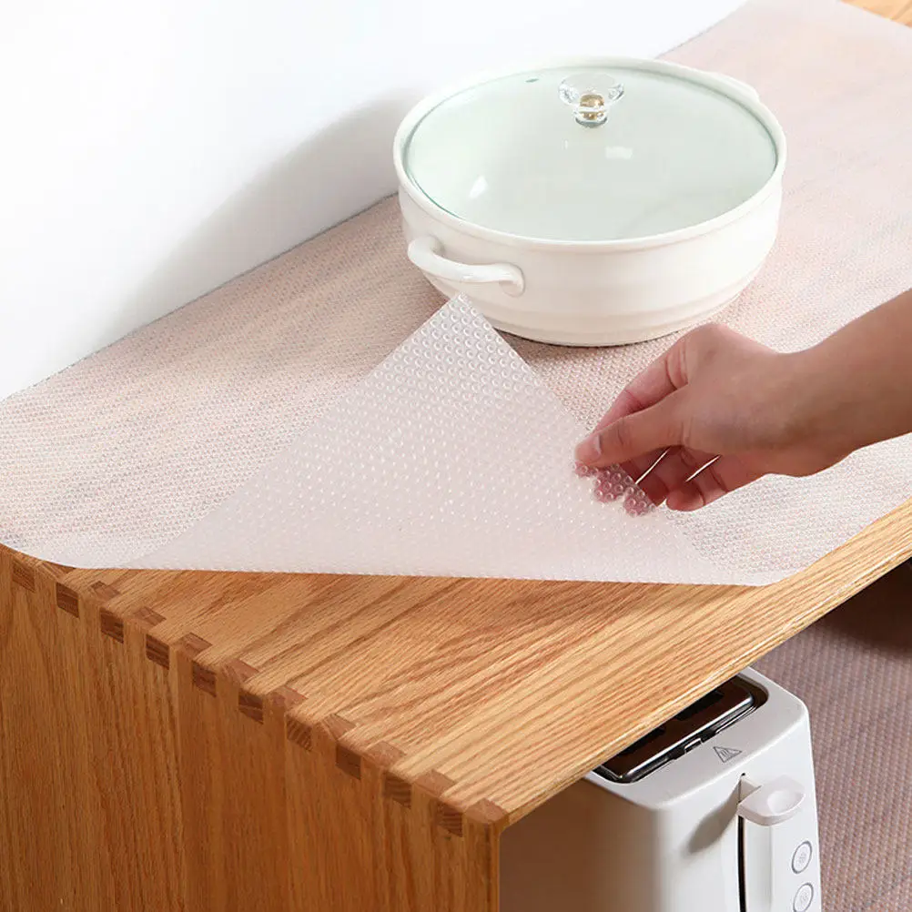 

3 Rolls Eva Cabinet Liner Shelf Liner Drawer Mat Refrigerator Mat Waterproof Moisture Proof Non Slip Cut to Size Kitchen