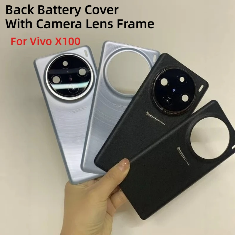 For Vivo X100 V2309A V2308 Housing Battery Back Cover Repair Replace Door Phone Rear Case + Camera Lens