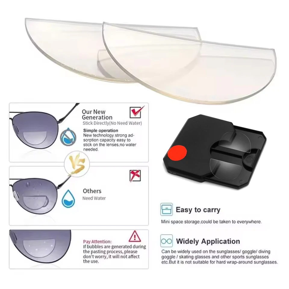 Image of BEGREAT 2 Stück Aufklebbare Lesebrillengläser Flüssiges Silikon Bifokale Gleitsichtgläser Vergrößerungsgläser +100 bis +600