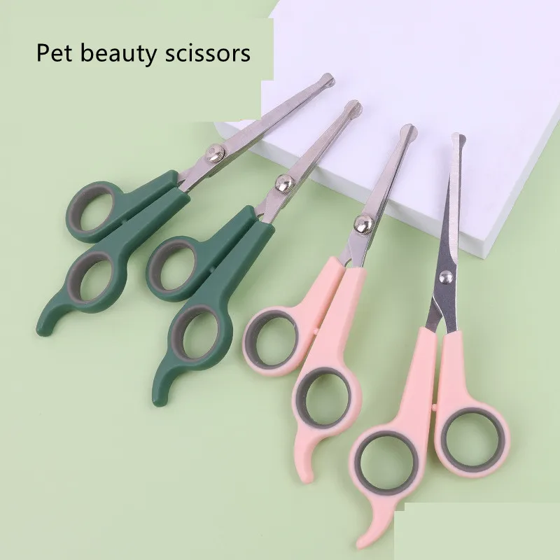 New Dogs Hair Scissor Stainless Steel Grooming Scissors with Round Tip Pets Cat Dog Durable Safety Hair Cutting Tools