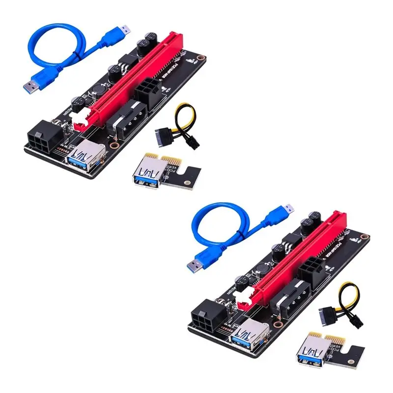 A53M-009S 1X 16X Extender 009S Dual 6Pin Adapter Card SATA 15Pin For BTC USB 3.0 Graphics Card