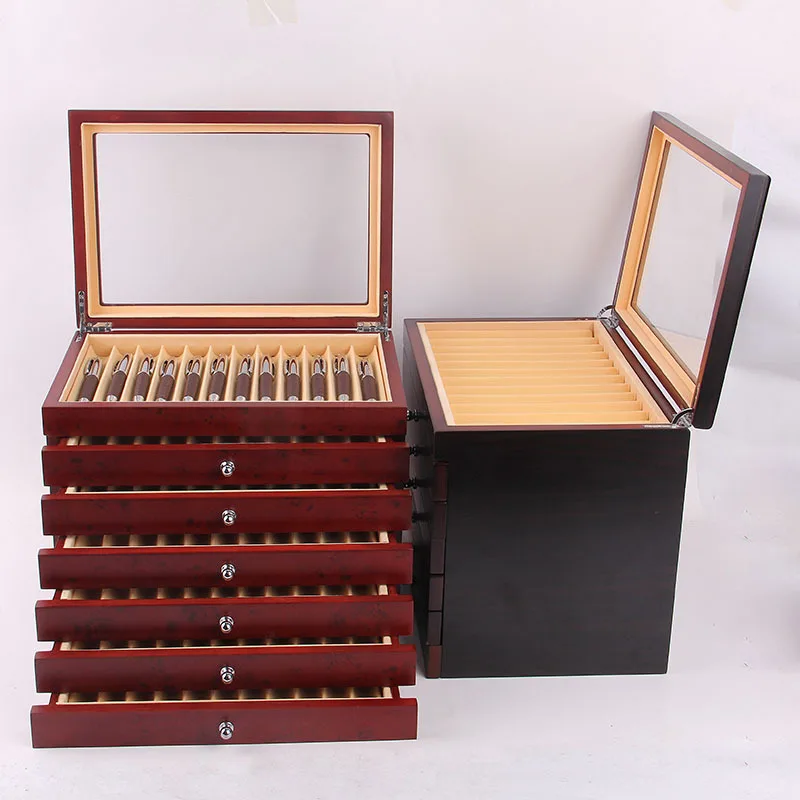 

7 этажей, 78 ручек, лаковая отделка фортепиано, искусственная кожа, деревянная шариковая ручка, перьевая ручка, витрина, ящик для ящика