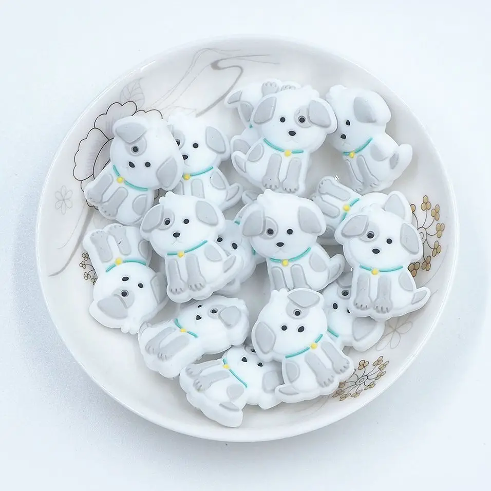 

Chenkai 50PCS Dog Focal Beads Silicone Charms For Pen Making Character Beads For Beadable Pen Baby Pacifier Dummy Chains