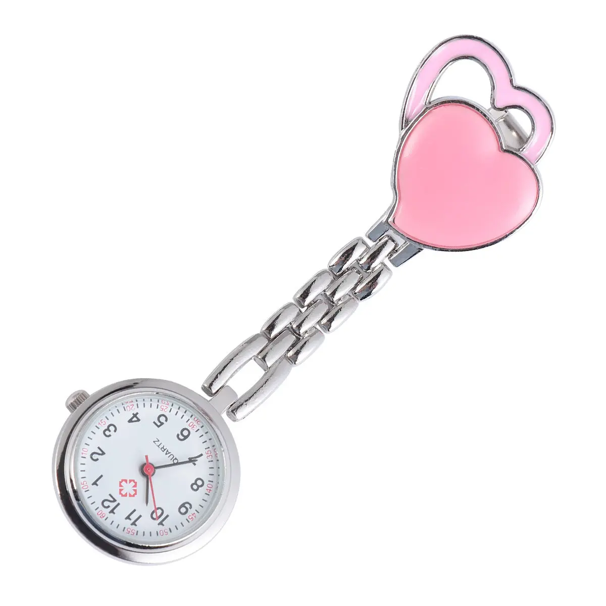 Nursing Pocket Watch Heart Shaped Fashion Hanging Watch Small Lightweight Exquisite Detail Mood Boosting Decor Gift White