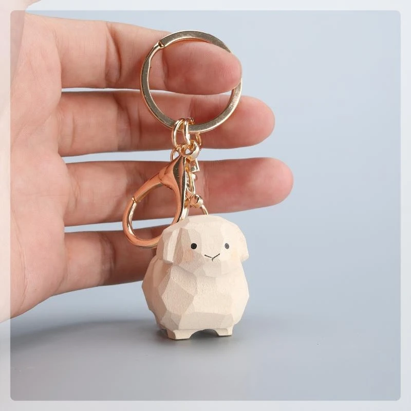 

Handmade Lamb Carving Wooden Art,Wooden Sculpture，Car Accessory，Backpack Charm，Keychain Accessory，Christmas Gift
