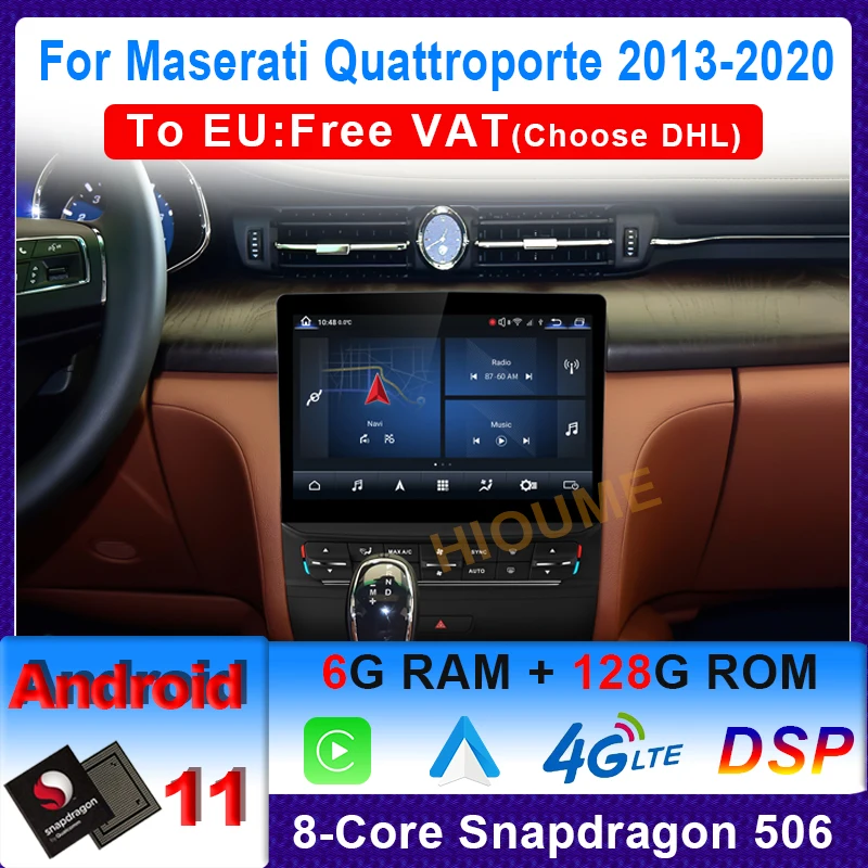 

10.26" Qualcomm Android 11 Car Multimedia Player Stereo Receiver Radio for Maserati Quattroporte 2013-2020 with 4G LTE Carplay