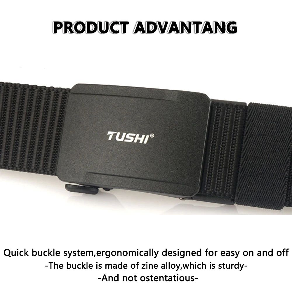 TUSHI Neuer Automatischer Schnallengürtel Leichter Komfortabler Nylon-Militärgürtel Outdoor-Jagd Multifunktionaler Taktischer Gürtel Canvas Herrengürtel – Detail 6