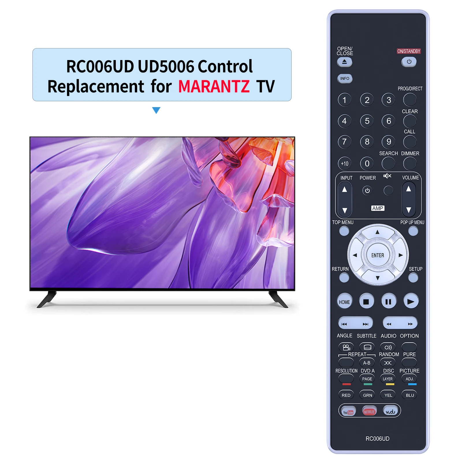 New RC006UD Remote Control For Marantz UD5007 UD7007 Blu-Ray Player