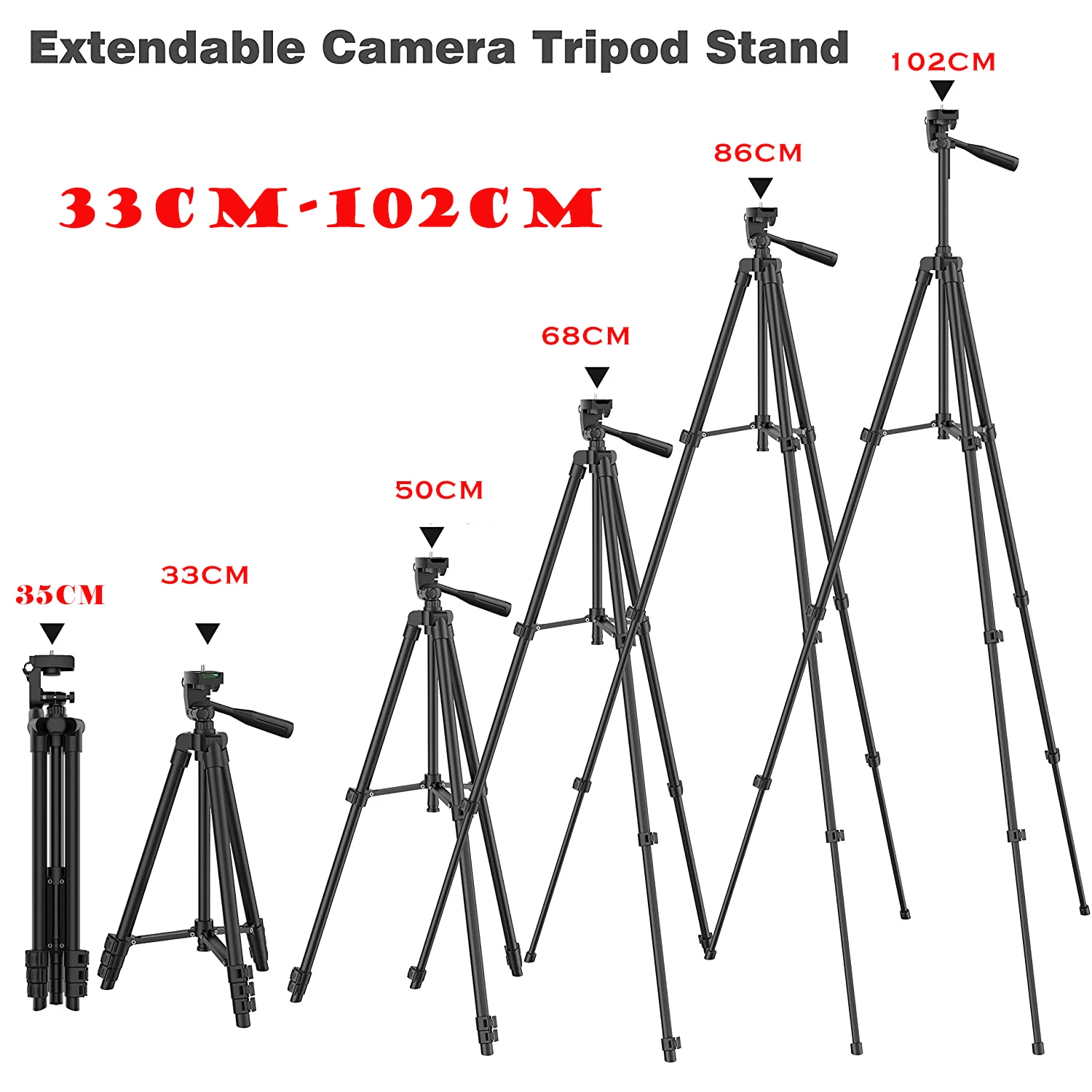 Universal Photography Phone Tripod Stand 102cm for Gopro iPhone Samsung Huawei NA-3120 Aluminum Travel Phone Tripod Accessories