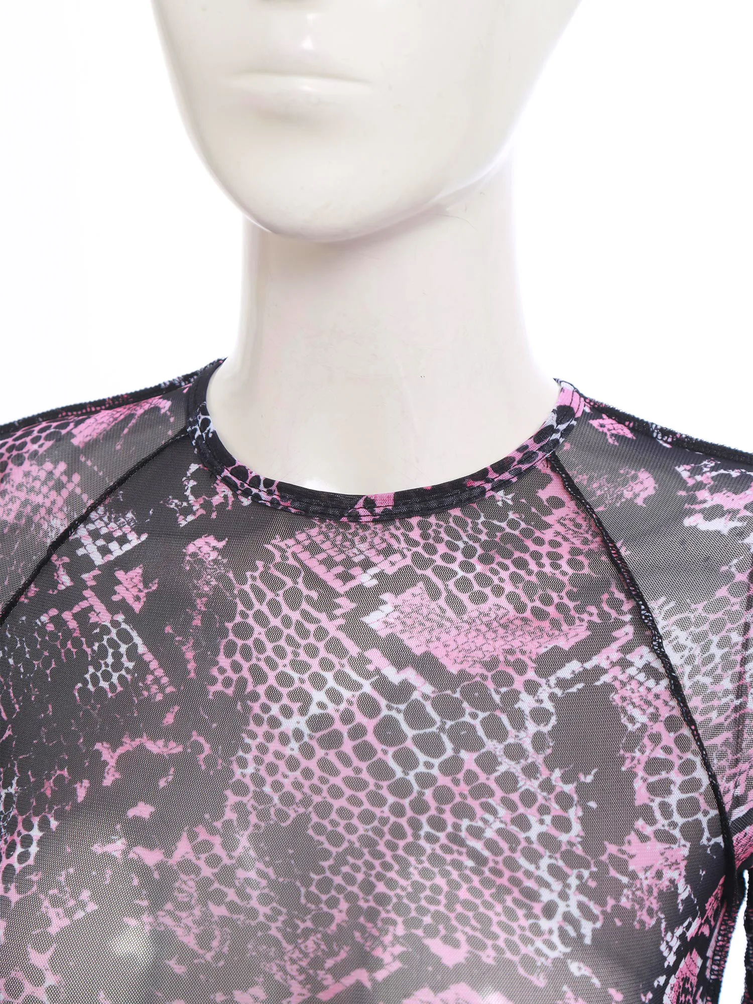 الكبار النساء أنيق طباعة الجسم السراويل بيكيني التستر واقية من الشمس ارتداءها رقيقة جدا انظر من خلال تنفس عارية الذراعين داخلية #4