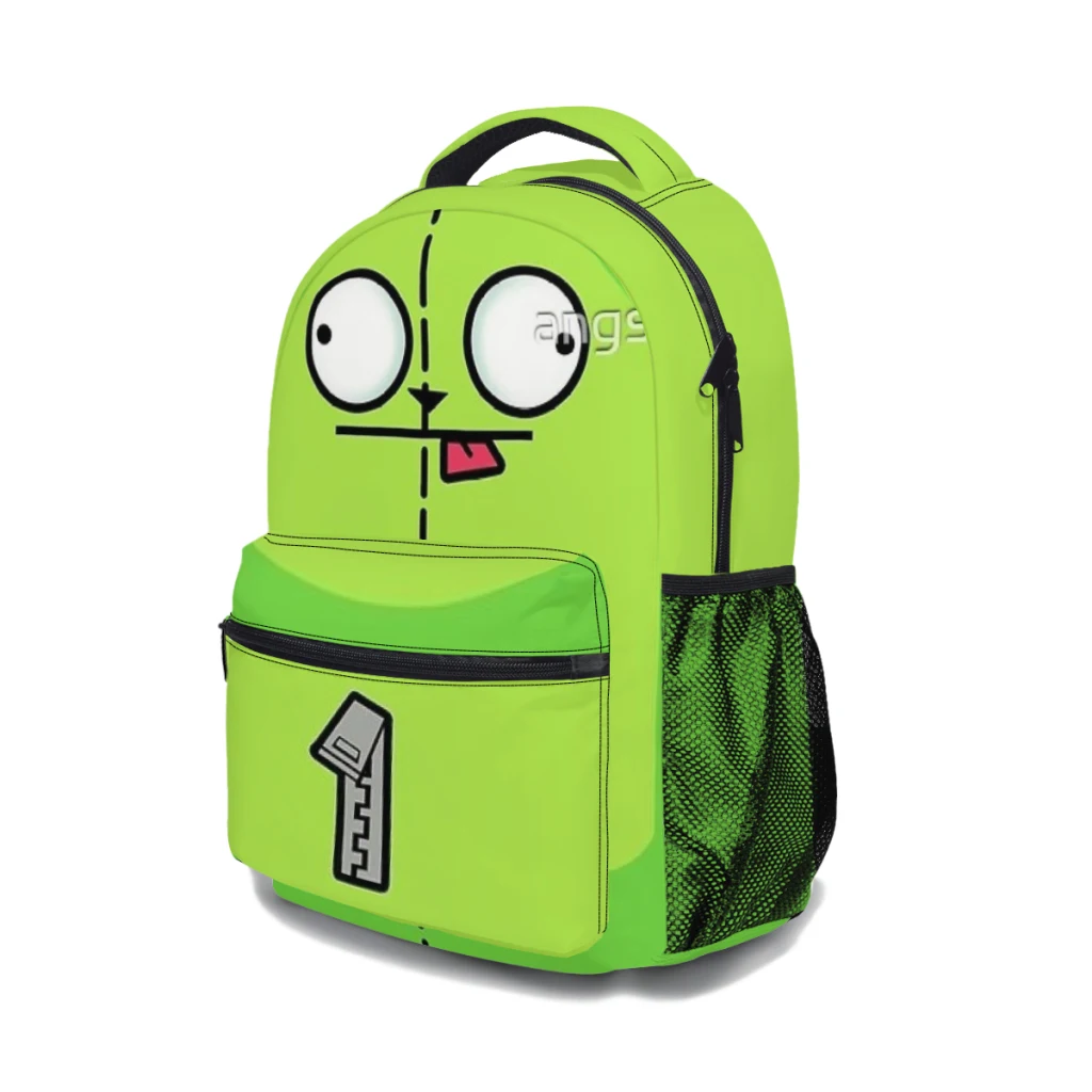 ¡INVADER ZIM! GIR-mochila escolar de dibujos animados para niños, gran capacidad, 17 pulgadas