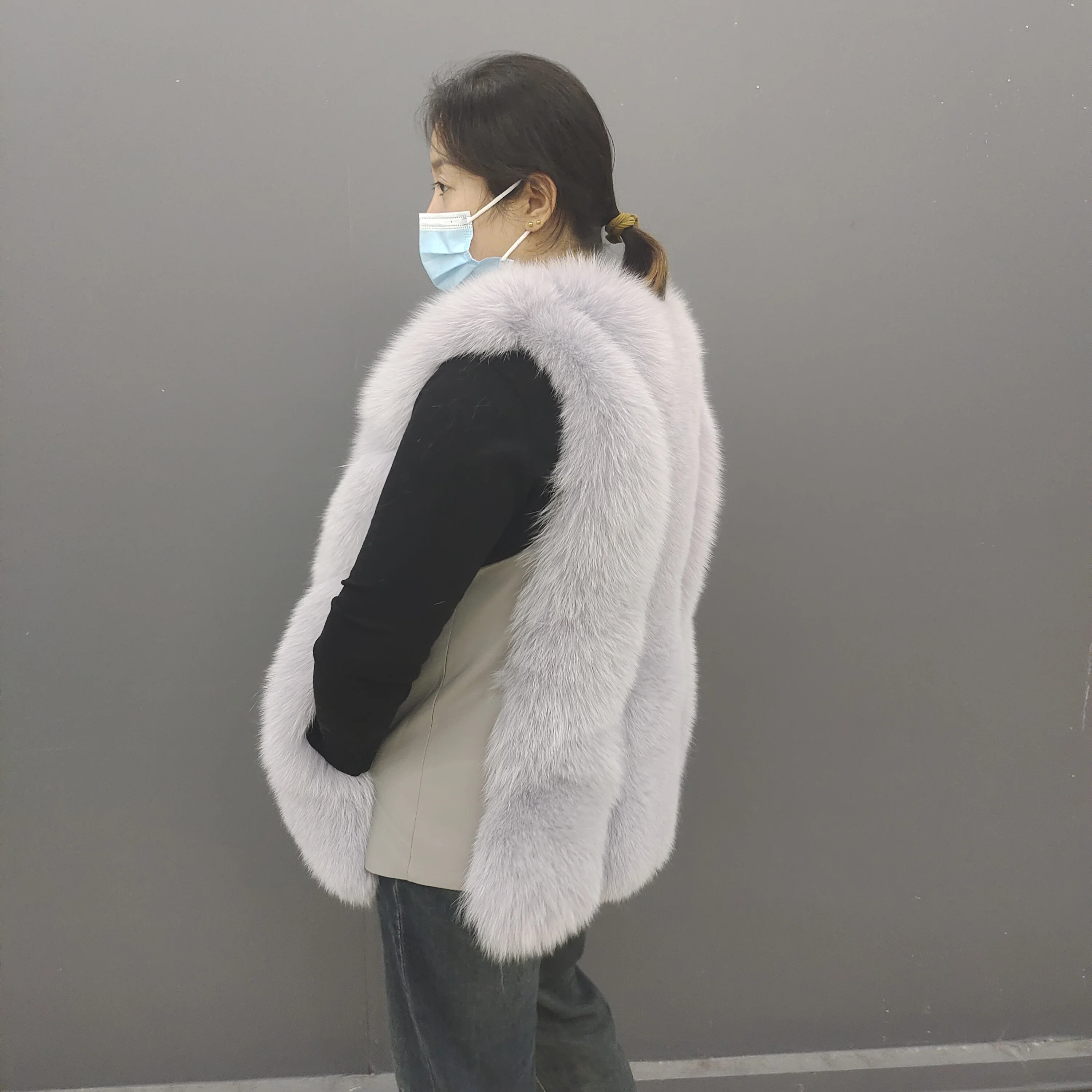 Real fox fur vest real fur vests for women new female leather fox fur new style winter coats for women