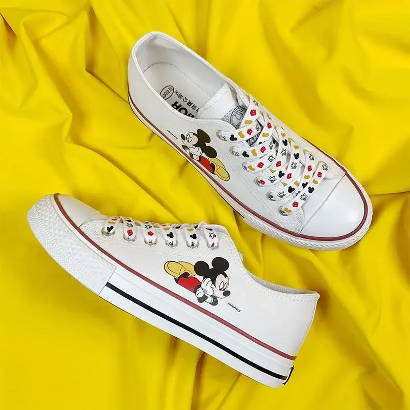 Disney cartoon canvas shoes Mickey little white sports shoes girl couple with summer new casual shoes