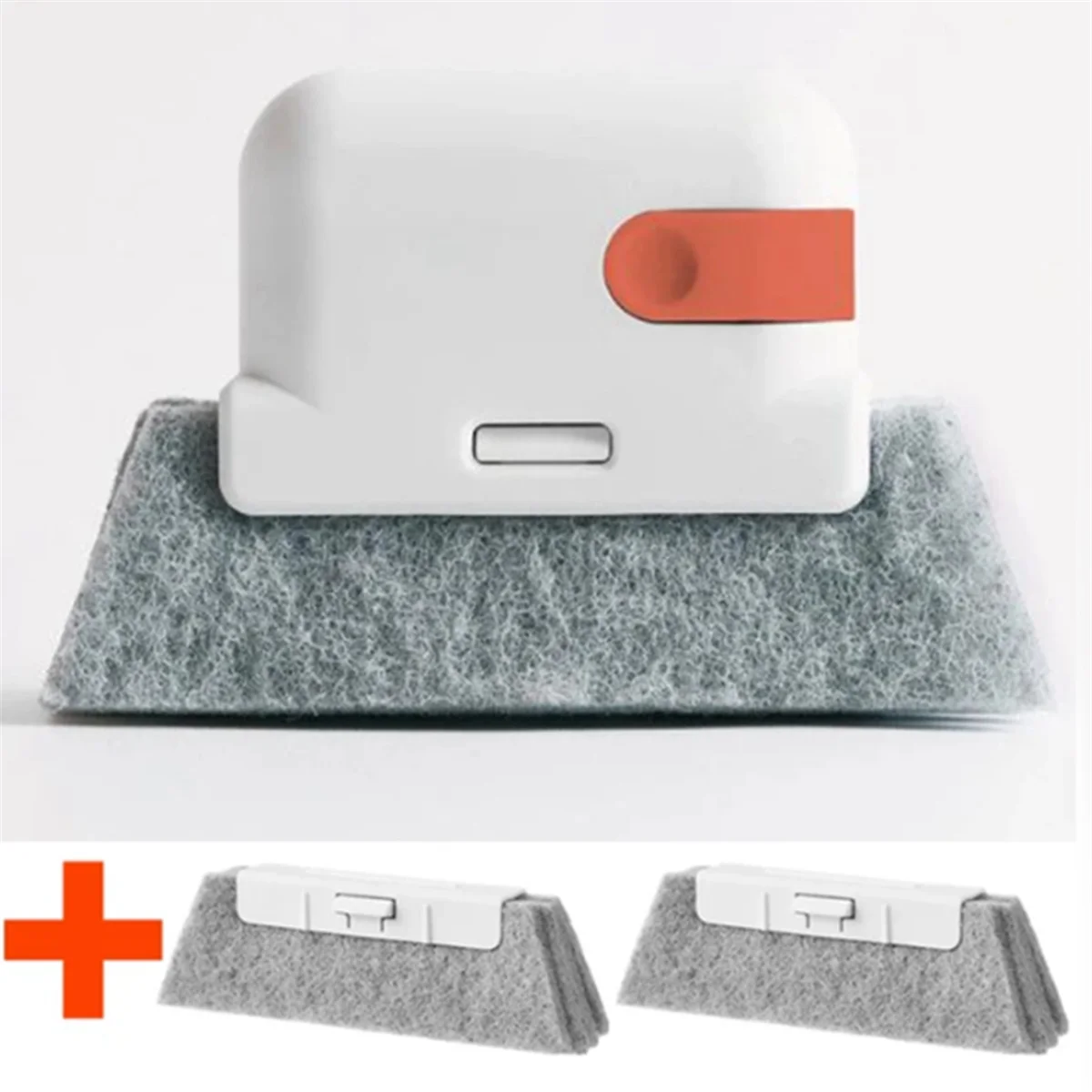 AD30-Grey-Window Cleaning Brush Windowsill Groove Deadend Cabinet Crevice Brush with Replace Household Cleaning Tools