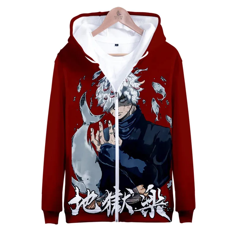 2025 yiyi2025yiyi2022 Japón Manga Hell's Paradise Jigokuraku Anime cremallera sudadera de manga larga mujeres hombres Sudadera con capucha Harajuku Stree