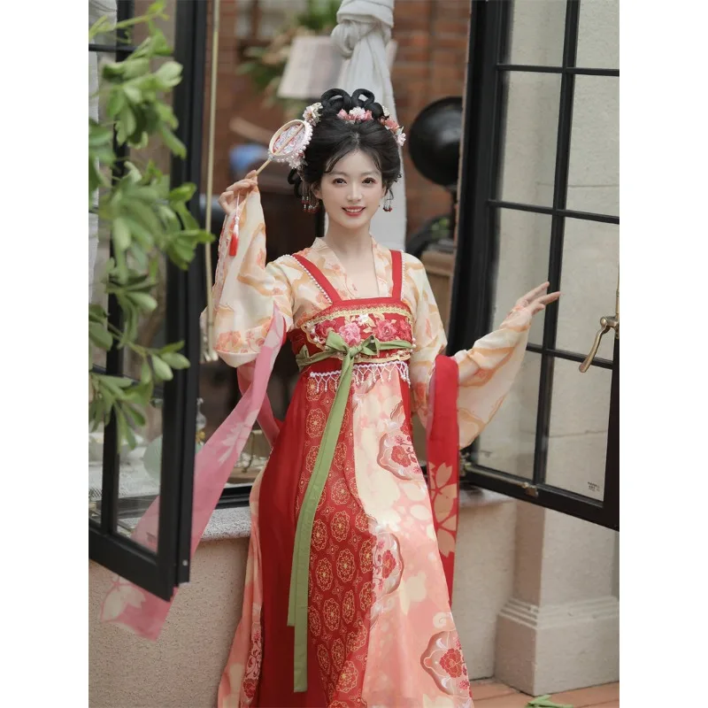 Tang Dynasty chest-length skirt Hanfu women's 2026 new spring and summer big-sleeved shirt national style ancient clothing