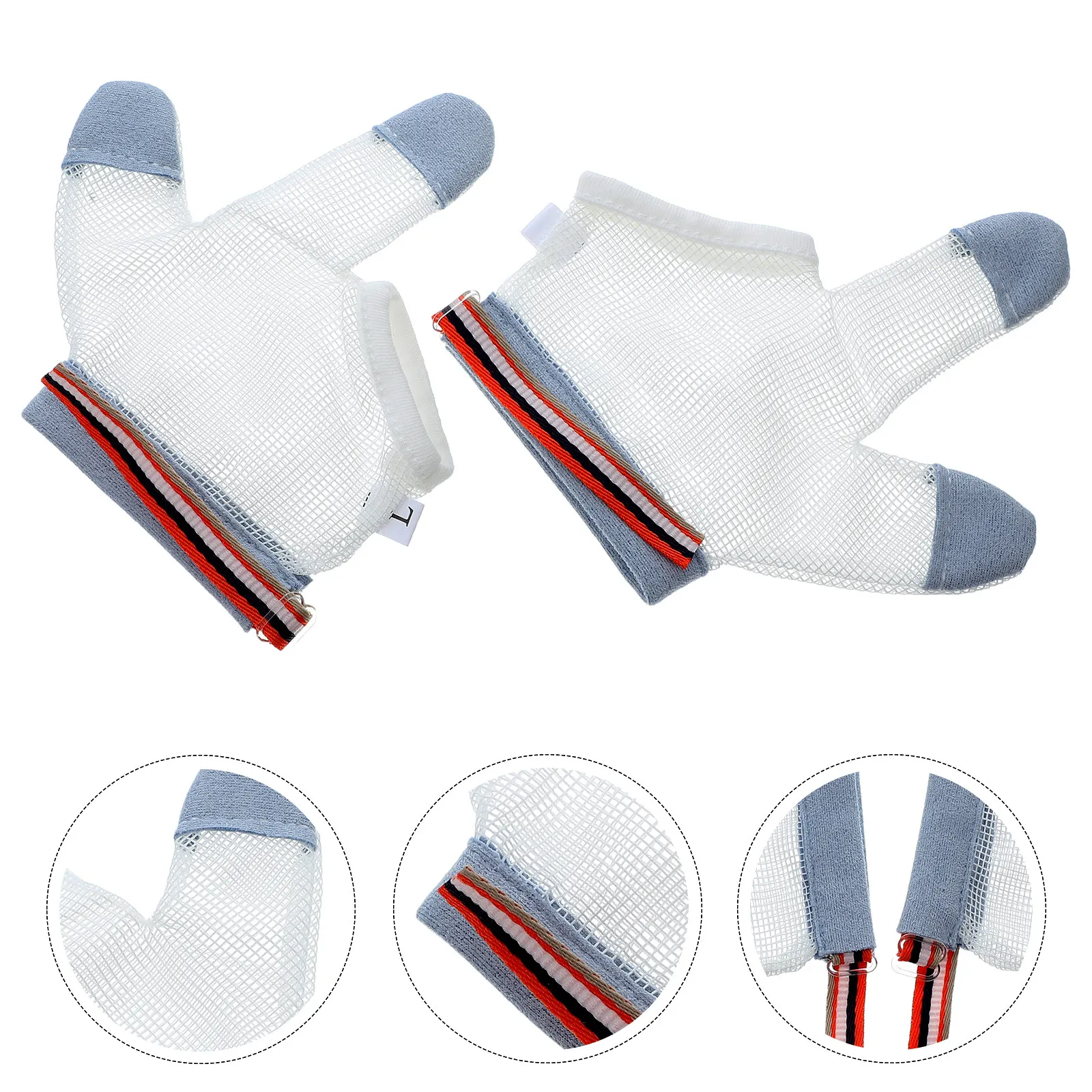 

1Pair Anti-Eating Baby Teething Gloves Nylon Half-Finger Soft Adjustable Wrist Toddler Breathable Mittens Newborn Outdoor Care