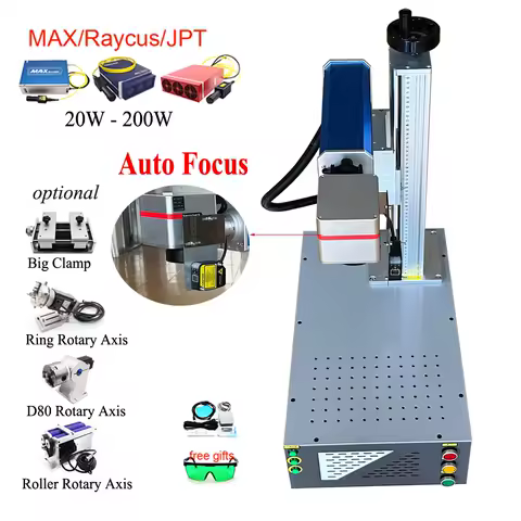 Auto Foucs JPT MOPA M7 200W 100W Laser Marking Machine 30/50W Metal Stainless Steel Gold Silver Ring Jewelry Engraving Machine
