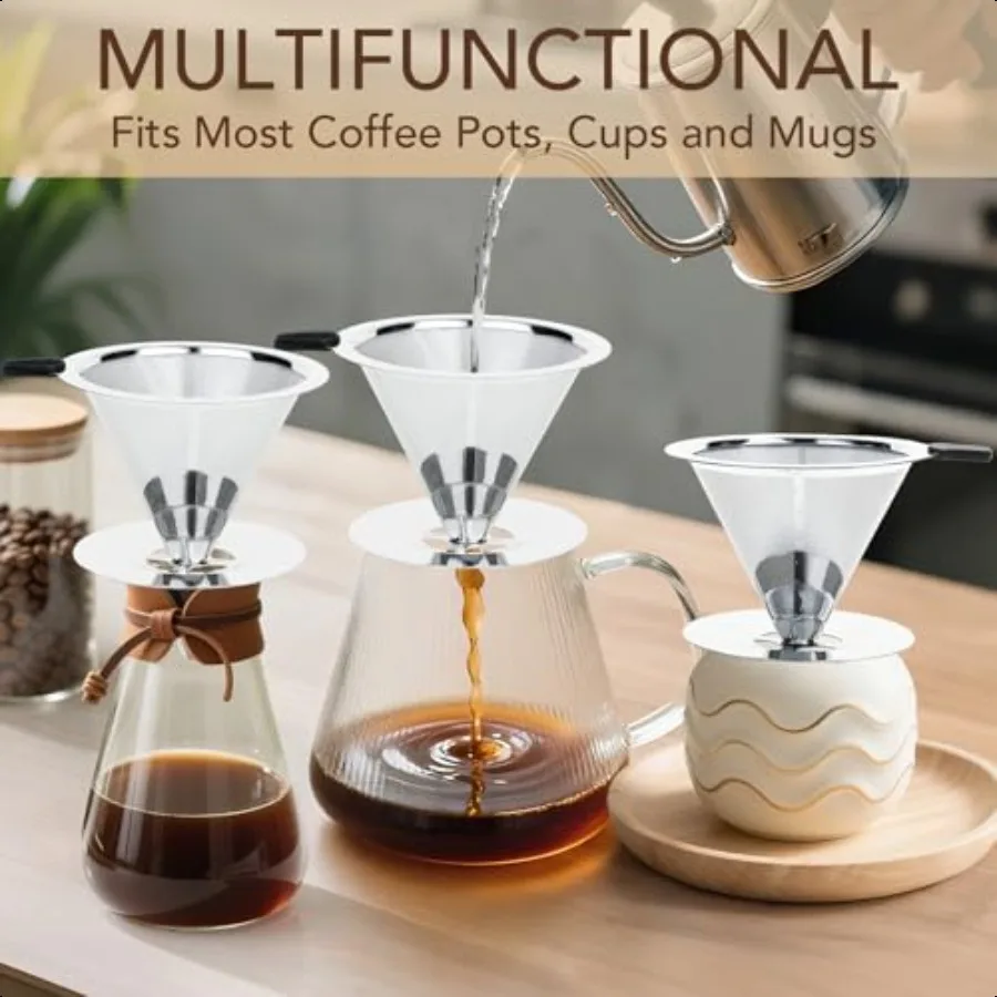 Premium Pour Over Coffee Dripper with Reusable Stainl Steel Filter Portable Easy Clean Coffee Maker for Single Cup Brewing Idea