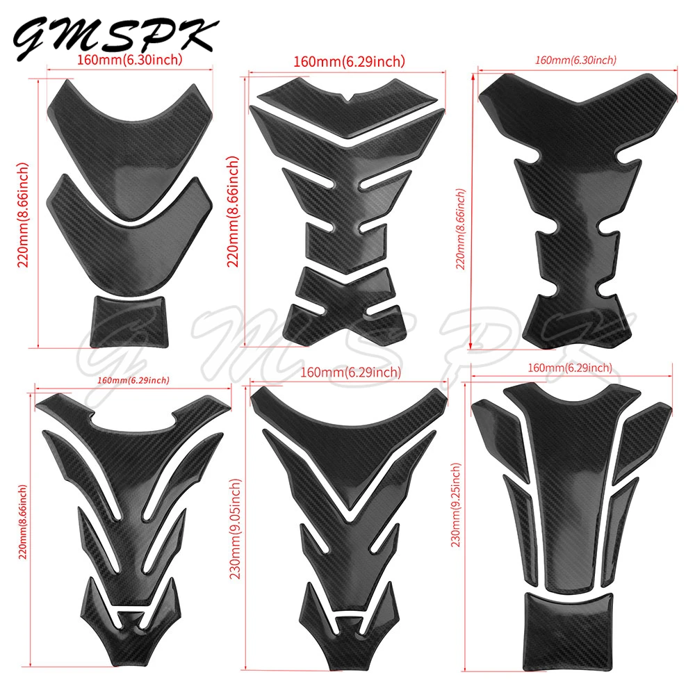 Motorcycle Tank Pad Protector Sticker Carbon-Look Decal Fit for Honda Suzuki Ducati Yamaha YZF Kawasaki NINJA400 Versys 650 Z900 