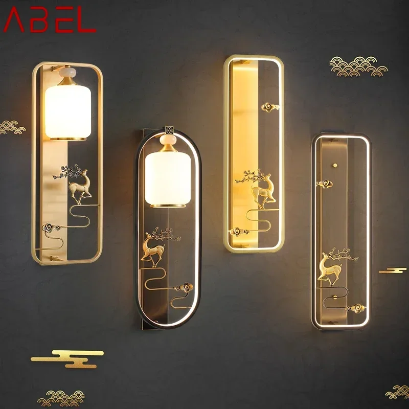 ABEL Brass Wall Lamp LED Modern Luxury Sconce Interior Decoration Household Bedroom Bedside Living Room Corridor Lighting