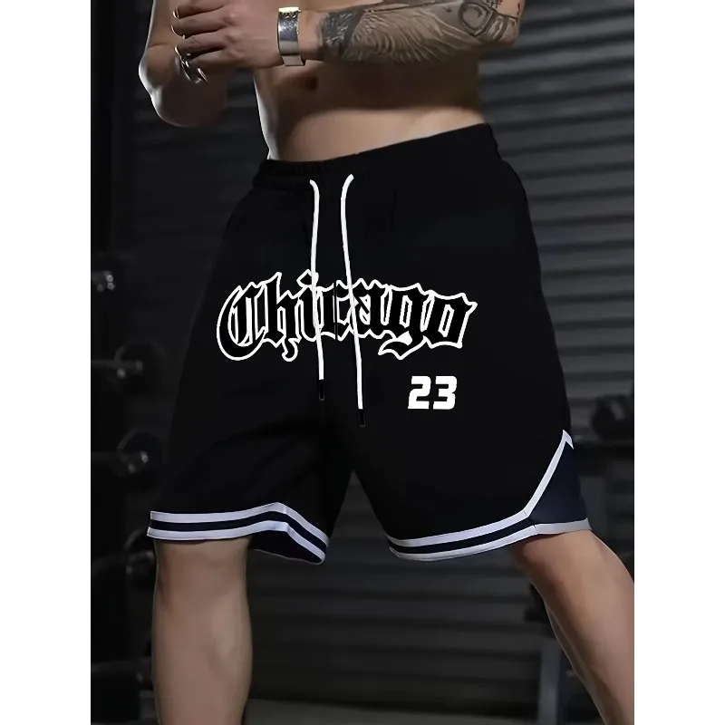 2026 Summer New Product Bestseller Chicago 23 Gothic Script Retro Basketball Shorts Men's Kid Quick Drying Shorts Suitable Y2K