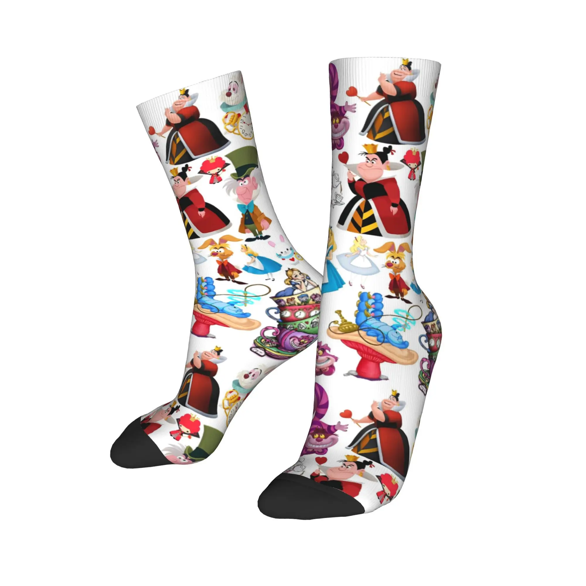 Alice in Wonderland Cartoon Socks Men Women Casual Character Socks Novelty Spring Summer Autumn Winter Middle Tube Socks Gift