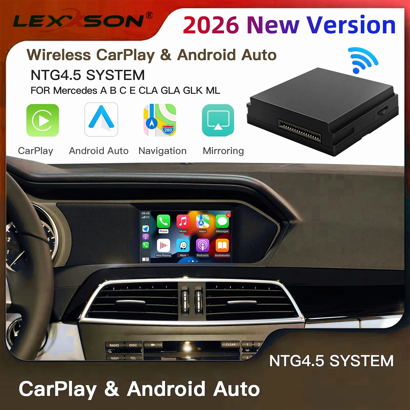 Wireless Carplay Suitable For Mercedes Benz A B C E CLA GLA GLK ML Sprinter NTG4.5 Becker Module Android Auto Navigation