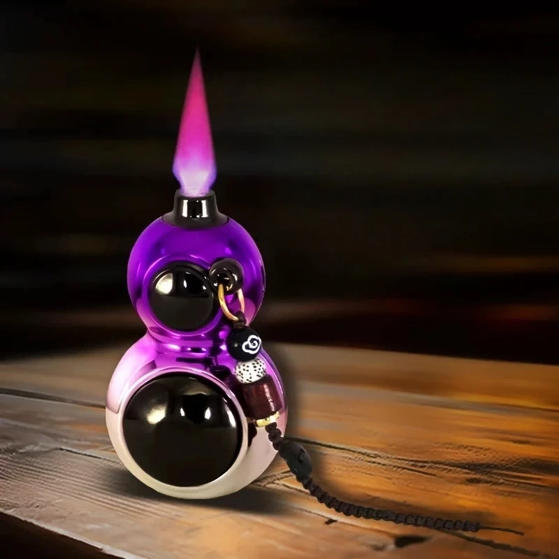 

New Windproof Rotating Gourd Pendant Lighter High Beauty Inflatable Rocker Arm Portable Outdoor Portable Lighter Smoking Gift