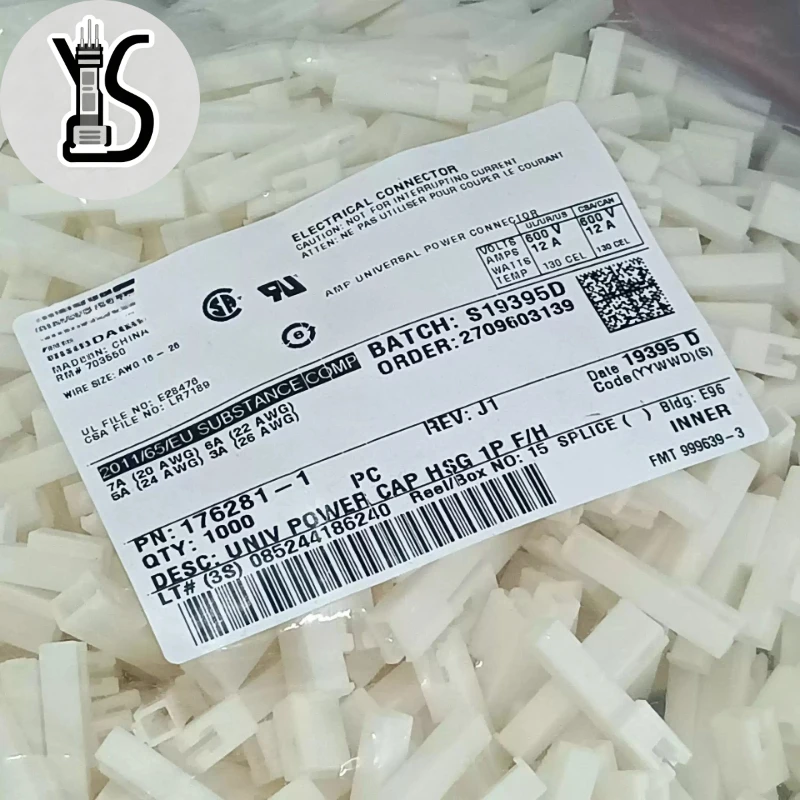 50PCS Genuine connector 176281-1 For Car Smart Electronic Devices Automobile 100% brand new 1P white nylon shell