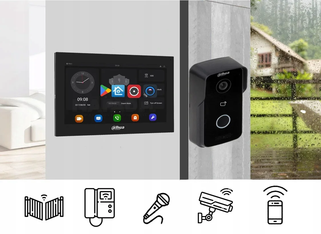 Mutil language Dahua VTO2111D-P-S2 POE Video Intercom camera kit IP Villa Door Station Outdoor Control with monitor